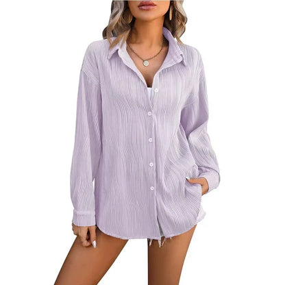 Variant image for Vit Dam Blus Modern Avslappnad Polyester-56