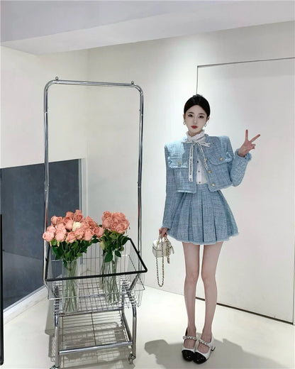 Dam Stenuppsättning Elegant Knappdesign Polyester Mikrofiber Ull-5