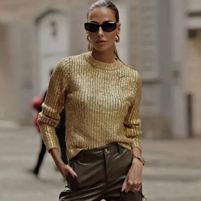 Variant image for Stickad Dam Tröja Modern Mysig Akrylblandning-1