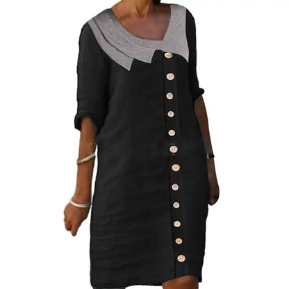 Kvinnor Klänning Lätt Bomull Avkopplande-3