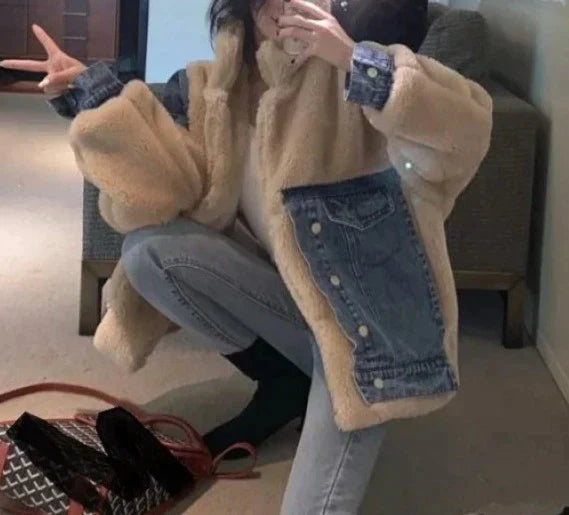 Vinterkappa Dam Fleece Trendig Bomull-2