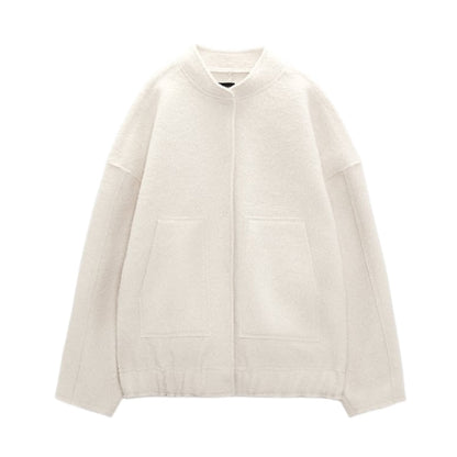 Variant image for Dam Överdimensionerad Ulljacka Rund Halsöppning Knappar-7