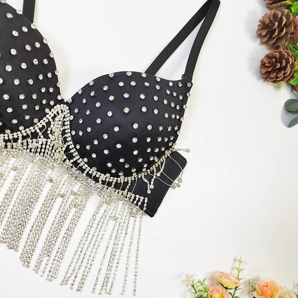 Dam Crop Top Linne Polyester Flexibel Design-5