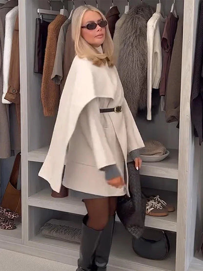 Kvinnors Asymmetrisk Kappa i Högkvalitativ Ull – Modern Design, Svart, För Kalla Dagar, Finns i Storlekar S-L 4