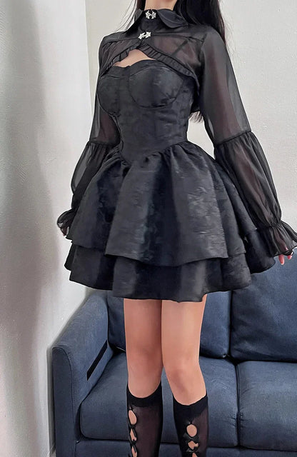 Kvinna Miniklänning V-Neck Patchwork Polyester-2