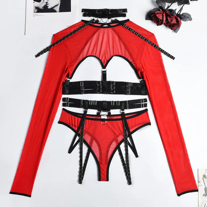 Variant image for Snygga Damunderkläder Set med Patchwork Design i Polyester och Spandex-21