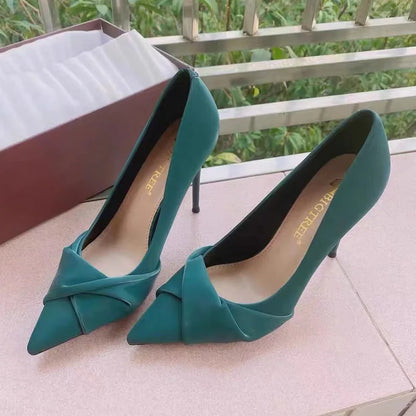 Dam Pumps Slip-On PU Material Elegant Högklackad-2