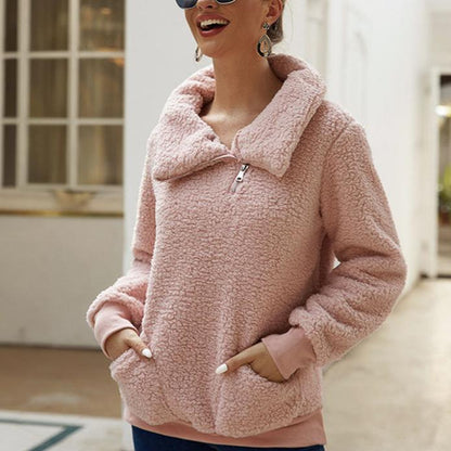 Variant image for Dam Fleece-Hoodie Avslappnad Vinterstil Mjuk Fleece-7