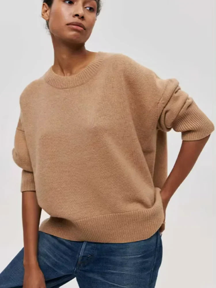 Kvinnors Casual Tröja Mjuk Material-3