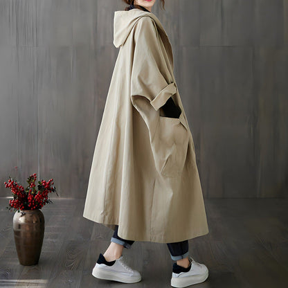 Dam Trenchcoat Överdimensionerad Polyester Höststil 4