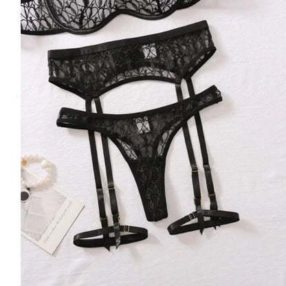 Damunderkläder Set Minimalistisk Polyester Snygga Underkläder Body-3