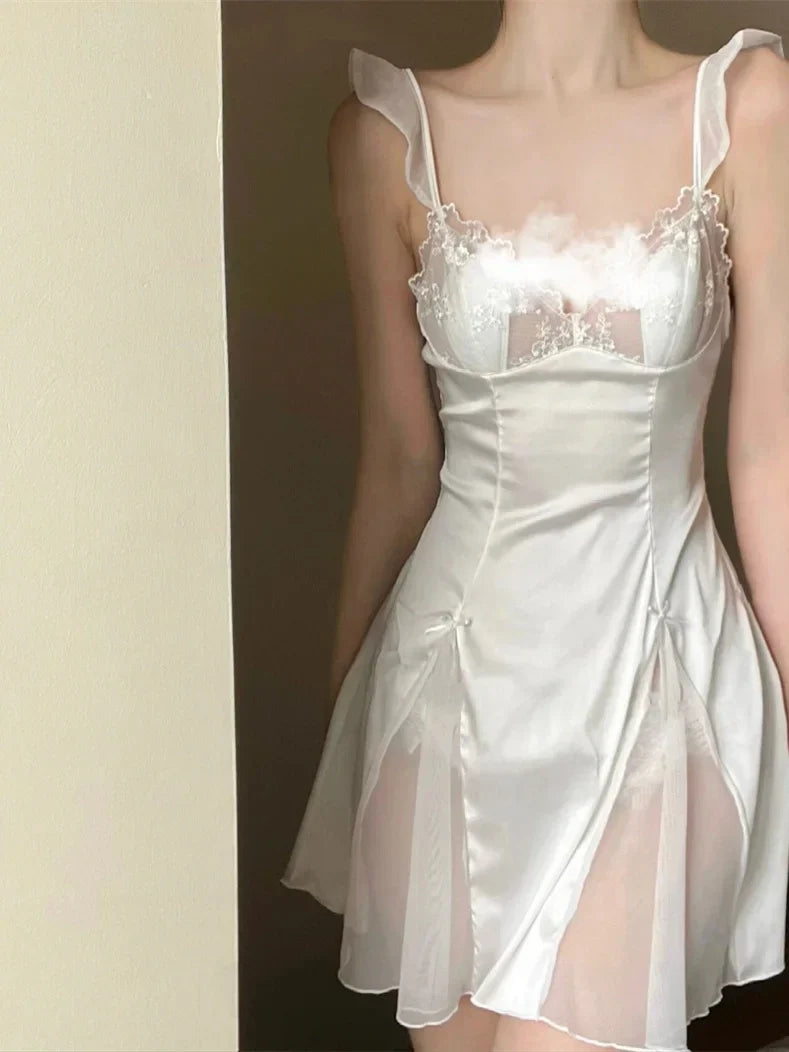 Dam Nattklänning Mini Polyester Stilren Design-5