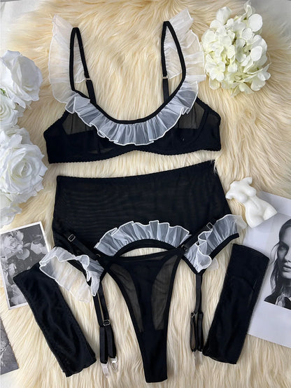 Damunderkläder Set Elegant Polyester för Snygga Underkläder Dam-1