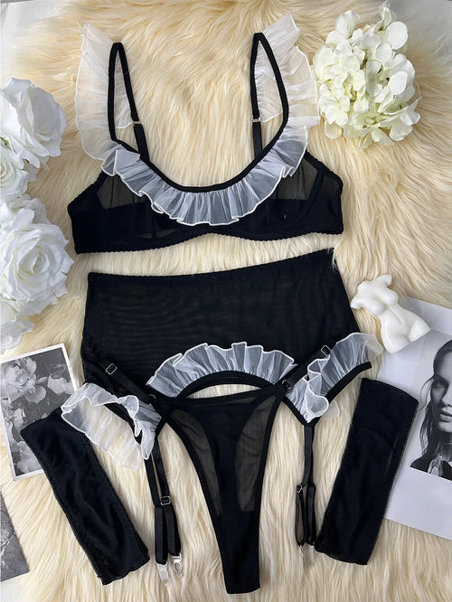 Damunderkläder Set Elegant Polyester för Snygga Underkläder Dam-1