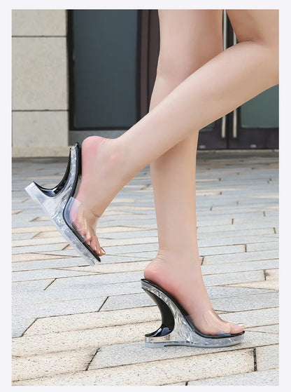 Dam Sandaler Hög Klack PVC Unik Design-3