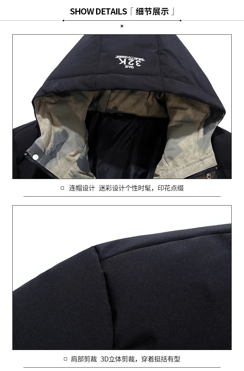 Herrparka Huva Vindavvisande 100% Bomull-4