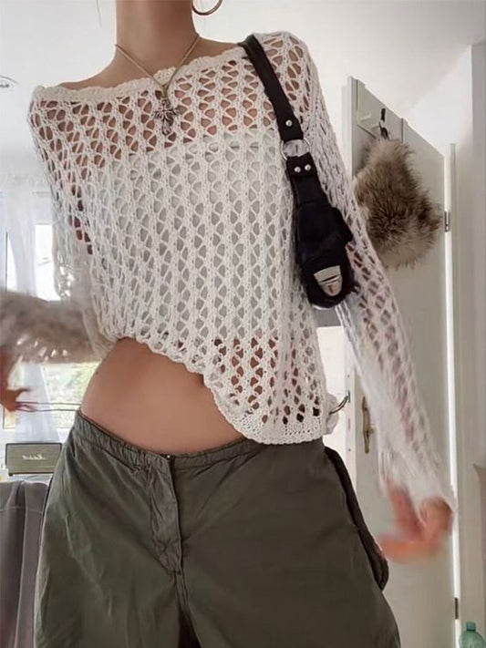 Dam Vintage Topp Unik Design 100% Bomull-1