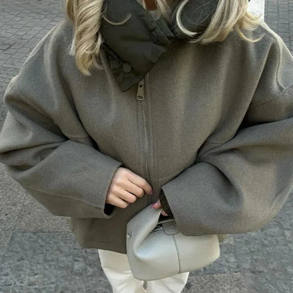 Damjacka Hoodie Avslappnad Lätt Väv-6