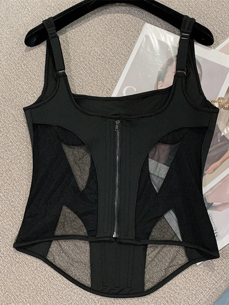 Dam Crop Top Enkel Design Polyester-2