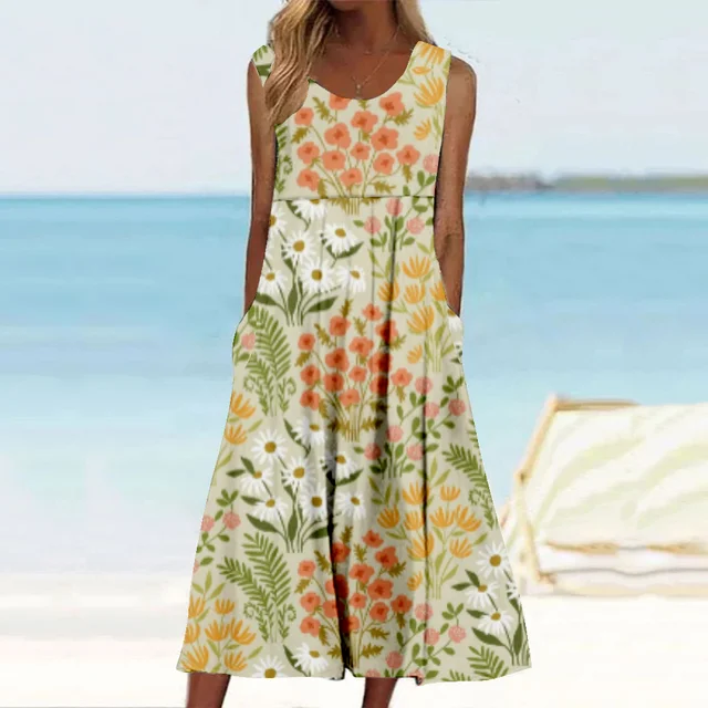 Kvinnors Avslappnad Klänning Polyester Elegant Design-1