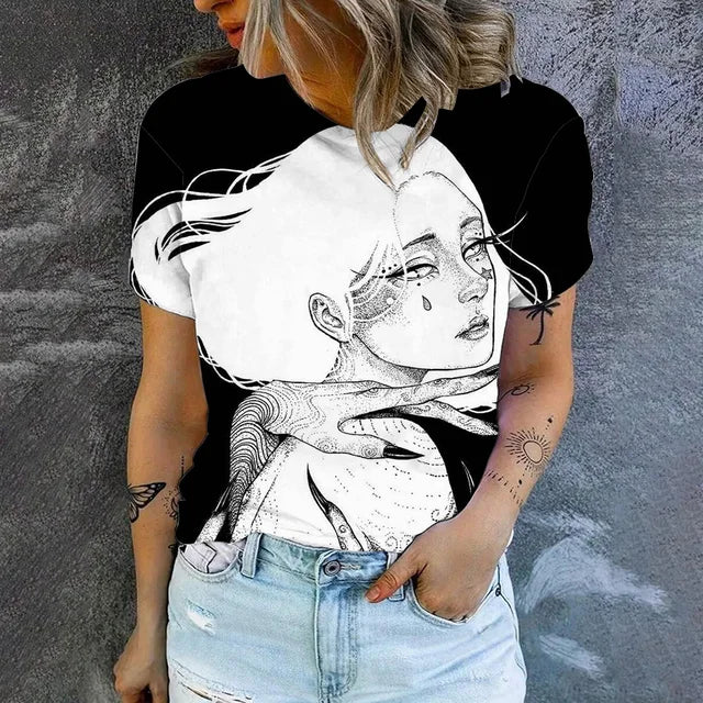 Variant image for Kvinnors Kort Topp Avslappnad Bomull-8