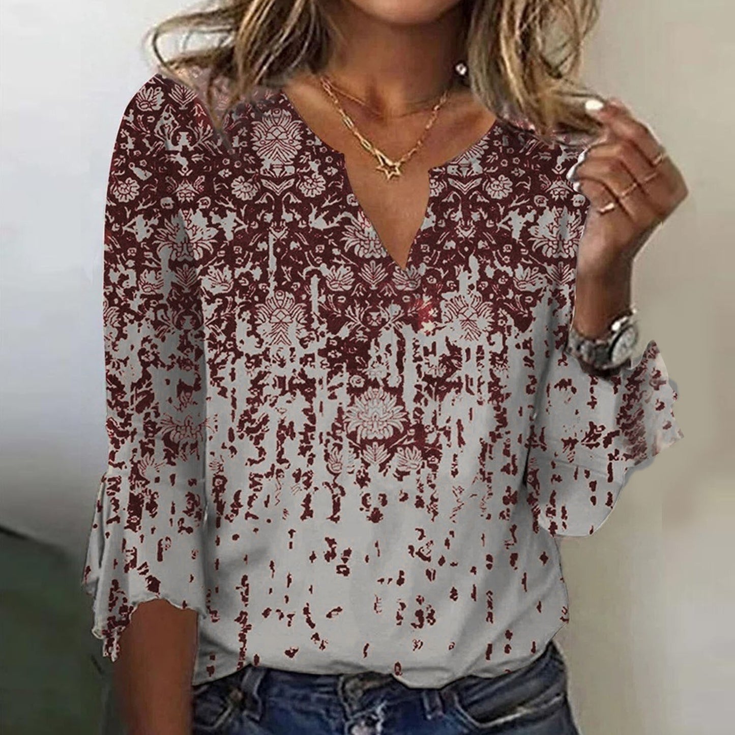 Dam Topp Elegant Design Högkvalitativt Tyg-5