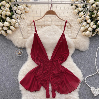 Dam Teddie Blommönster Pärlbroderi Polyester Spandex-2