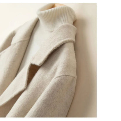 Dam Blazer Dubbelknäppt Högkvalitativt Tyg Elegant Design-4