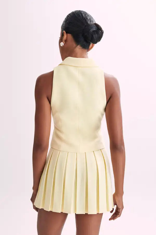 Dam Nattkjol Set Ärmlös Polyester med Knappdekoration-5