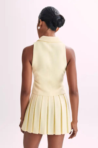 Dam Nattkjol Set Ärmlös Polyester med Knappdekoration-5