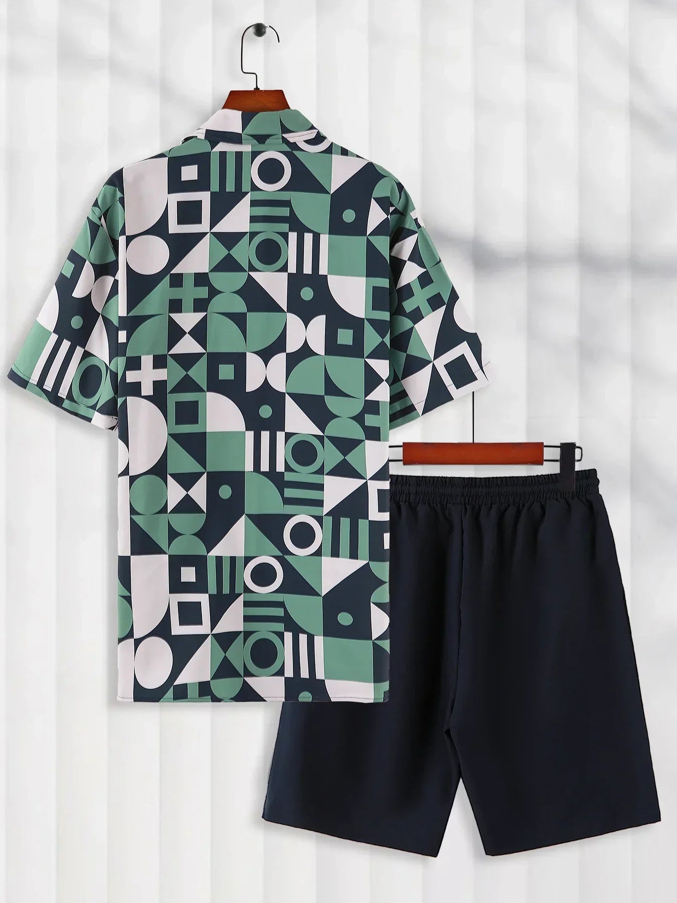 Tvådelat Set Dam Geometrisk Tryck Polyester Normal Passform-2