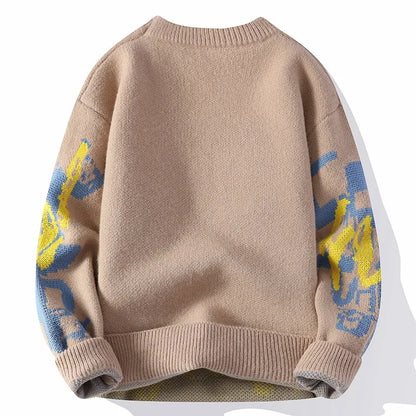 Herr Tröja Casual Grafisk Utskrift Mjuk Bomull-2