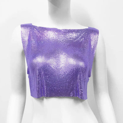 Variant image for Dam Crop Top Monokrom Polyester Paljettdekoration-19