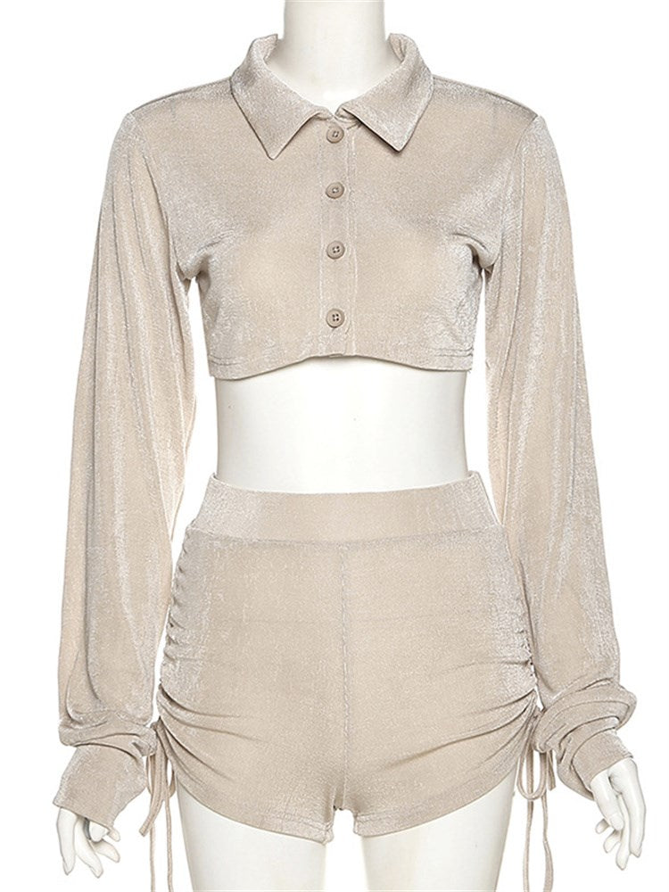 Dam Shorts Casual Lätt Polyester Elastiskt Midjeband-6