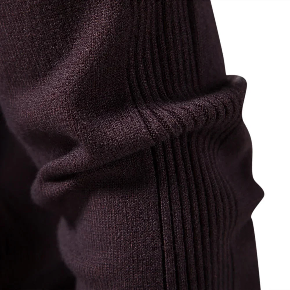 Mäns Turtleneck Tröja Figurnära Högkvalitativt Tyg-5