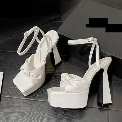 Variant image for Dam Sandaler Ankelband PU-Material med Hög Klack-12