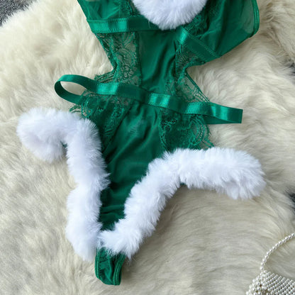 Dam Teddykjol V-ringad Monokrom Polyester med Lätt Stretch-4