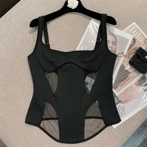 Dam Crop Top Enkel Design Polyester-1