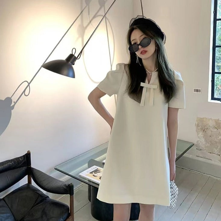 Dam Miniklänning Retro A-linjeformad Mjuk Bomull-3