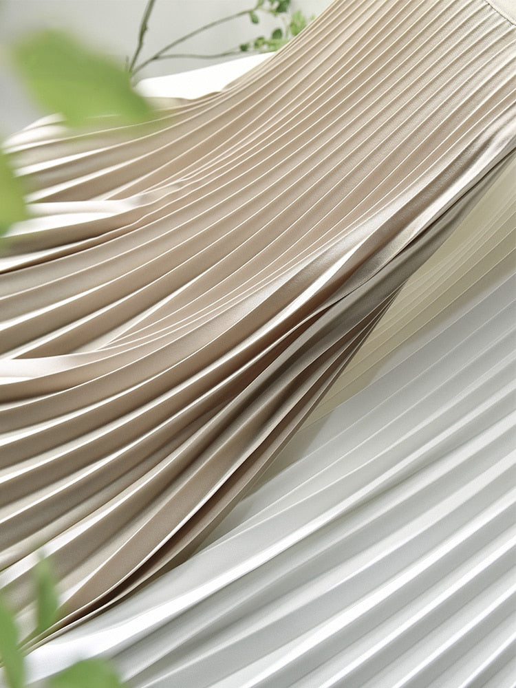 Kvinnors Veckad Ankelkjol Polyester-6