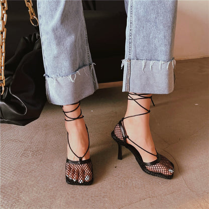 Variant image for Dam Höga Klackar Spiralband Syntetisk Stiletthäl-9