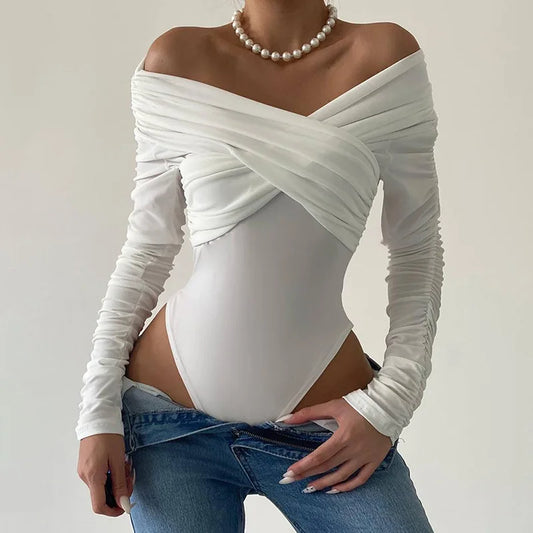Dam Bodysuit Enkel Stil Polyester Spandex-1