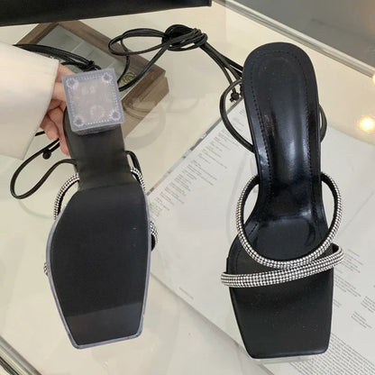 Dam Sandaler Klackar Hög PU Material för Sommarstil 2
