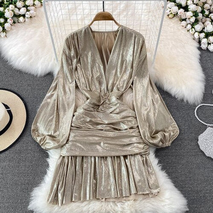 Kvinnors Miniklänning A-linjeformad Lång Ärmar Polyester 12