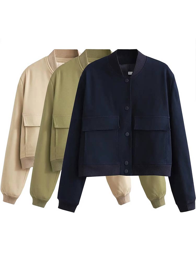 Kvinnor Kort Jacka Trendig Design Miljövänliga Material-3