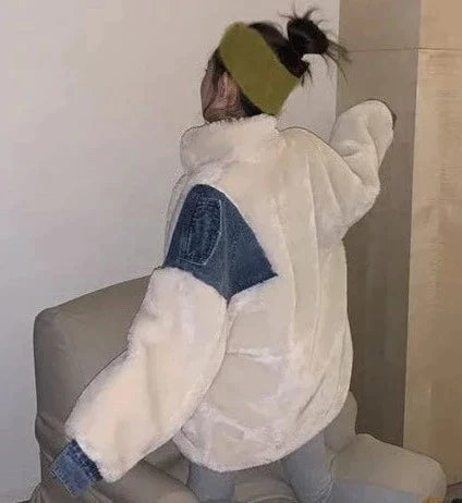 Vinterkappa Dam Fleece Trendig Bomull-3