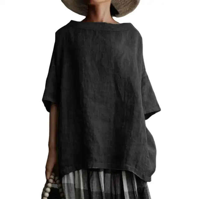 Kvinnors Skjorta Enkel Design 100% Bomull-2