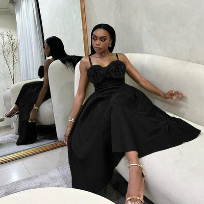 Variant image for Kvinnors Midi Klänning Spaghetti Band Polyester-4