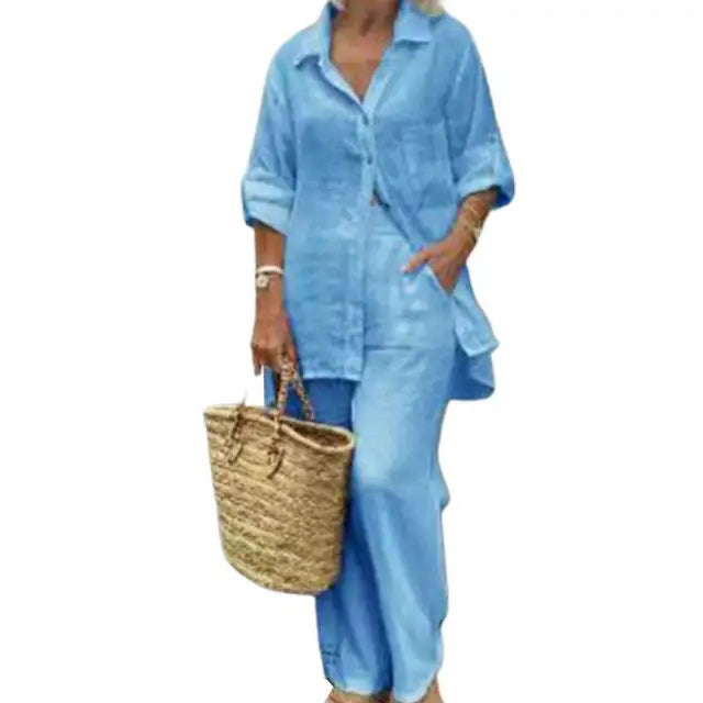 Dam Skjorta Modern Lätt 100% Bomull-3