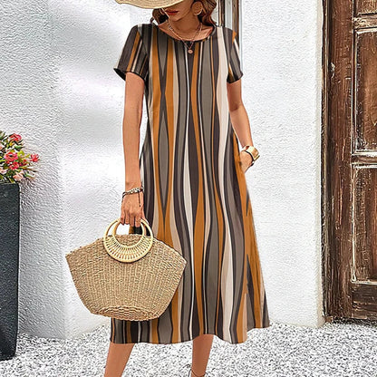 Dam Klänning Lätt Luftig Design 100% Bomull-2